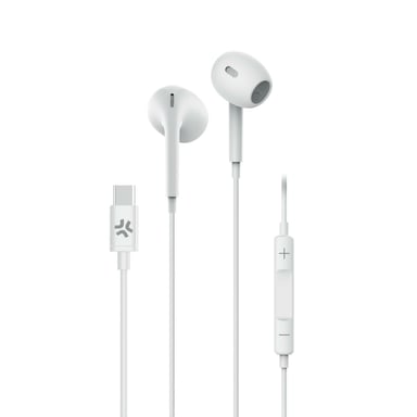 Celly UP1300TYPECWH écouteur/casque Avec fil Ecouteurs Appels/Musique USB Type-C Blanc