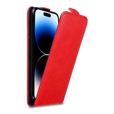 Coque pour Apple iPhone 14 PRO en ROUGE DE POMME Housse de protection Étui au design flip avec fermeture magnétique