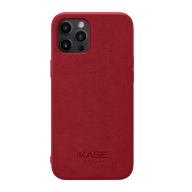 Funda de gamuza Alcantara para Apple iPhone 12 Pro Max, rojo rubí