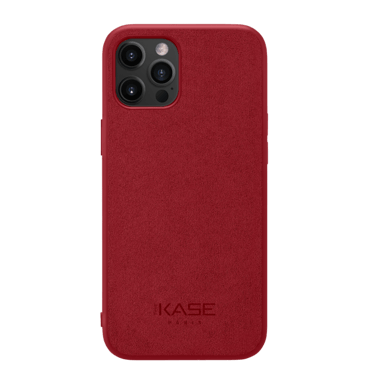 Coque en Suède Alcantara pour Apple iPhone 12 Pro Max, Rouge rubis