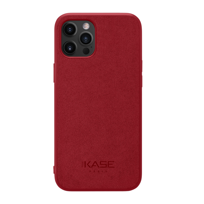 Coque en Suède Alcantara pour Apple iPhone 12 Pro Max, Rouge rubis - The  Kase