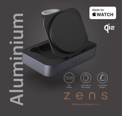 OtterBox Zens Nightstand Magnetic Wireless Charger Pro 2, Negro