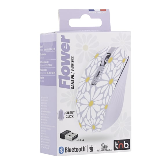 Souris Sans Fil T'nB MWXFLOWER – Bluetooth + USB-A, 1600 DPI, 6 Boutons - vue 3