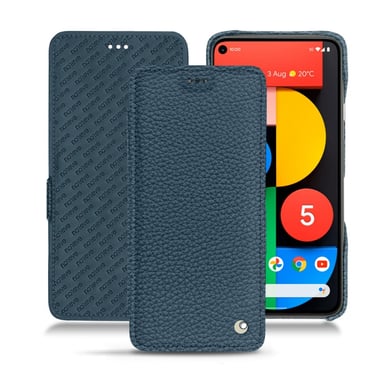 Housse cuir Google Pixel 5 -  - Bleu - Cuir grainé