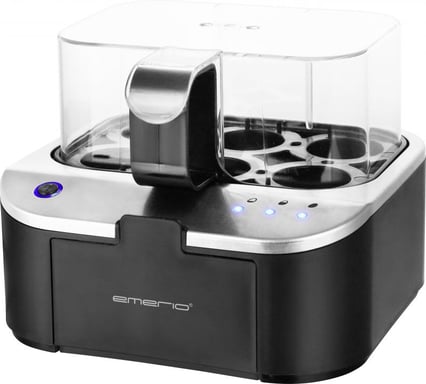 Cocedor de huevos EMERIO EB-123177.1 EB-123177.1 recubrimiento antiadherente, con vaso medidor, sin BPA negro, plata 1 ud(s)
