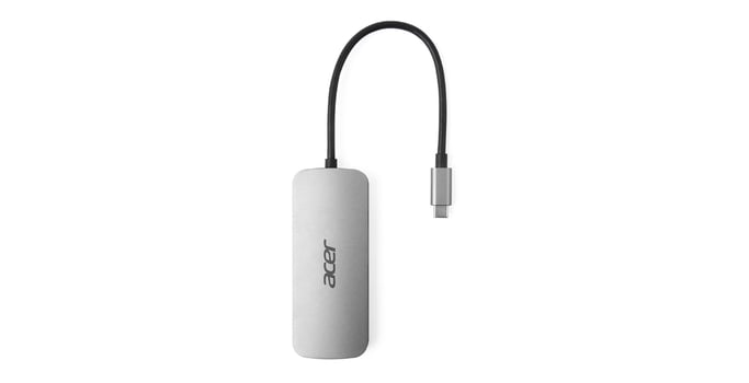 Acer 7in1 Type C Dongle Avec fil USB 3.2 Gen 1 (3.1 Gen 1) Type-C Argent