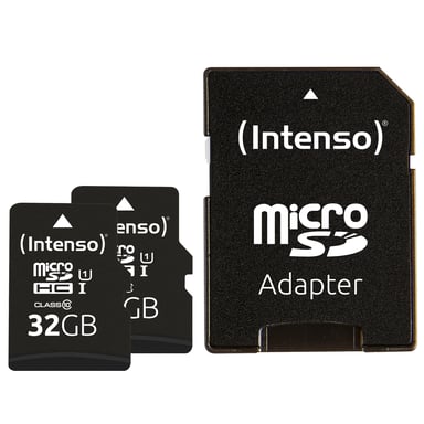 Intenso Doppelpack microSDHC 32 GB UHS-I Premium con adattatore SD - SD ad alta capacità (MicroSDHC) 32 GB Classe 10