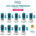 Jaym - Cable Premium 1,5 m - USB-C a 3 Salidas : Lightning Type-C y Micro USB - Garantía de por vida - Ultra reforzado - Longitud 1,5 metros.