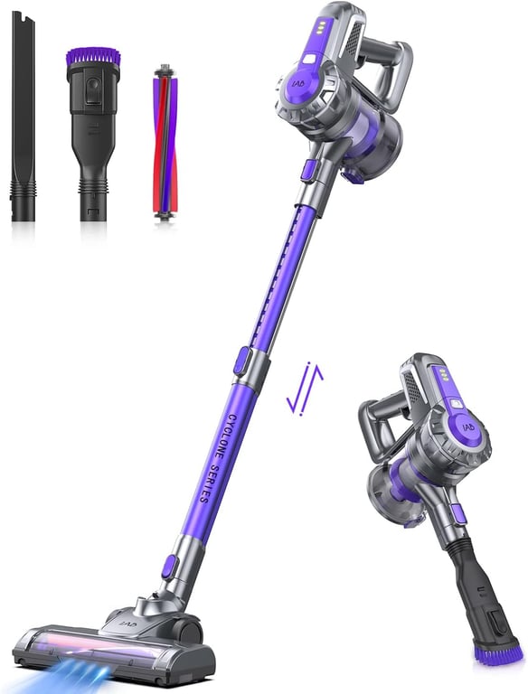 Aspirateur Balai Sans Fil Vendos85 – Puissance 160 W, Aspiration 20 000 Pa, Filtration HEPA
