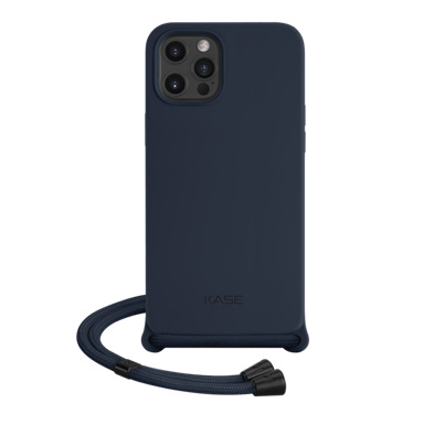 Custodia a tracolla in morbido silicone gel per Apple iPhone 12 Pro Max, Oxford Blue