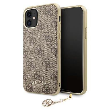 Custodia Guess per iPhone 11 marrone 4G Charms Collection