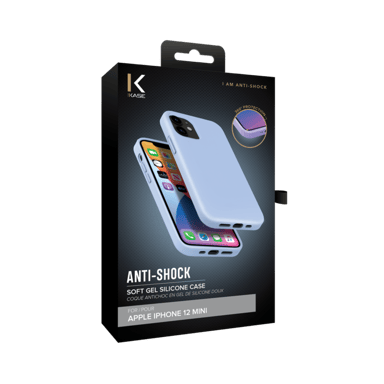 Funda antigolpes de gel de silicona suave para Apple iPhone 12 mini, Azul lila
