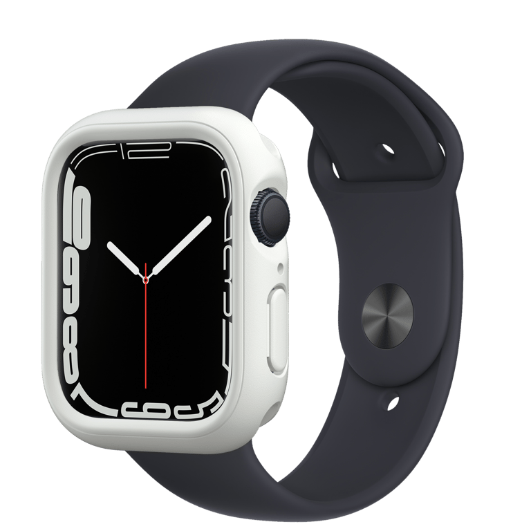 RHINOSHIELD Coque Bumper Compatible avec Apple Watch Series 8 / 7 [41mm] CrashGuard NX - Protection Fine Personnalisable avec Technologie Absorption des Chocs - Blanc