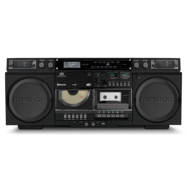 Ghetto Blaster - MEDION - Vintage - DAB+ - CD/Cassette/USB/MP3 - 2x10W RMS - Negro
