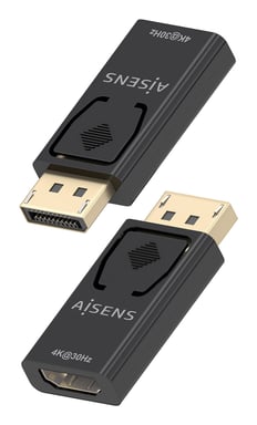 AISENS Conversor Displayport A HDMI 4K@30Hz, DP/M-HDMI/H, Negro
