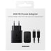 Kit Chargeur USB C 45W + Câble USB C / USB C 1.8m Noir Samsung