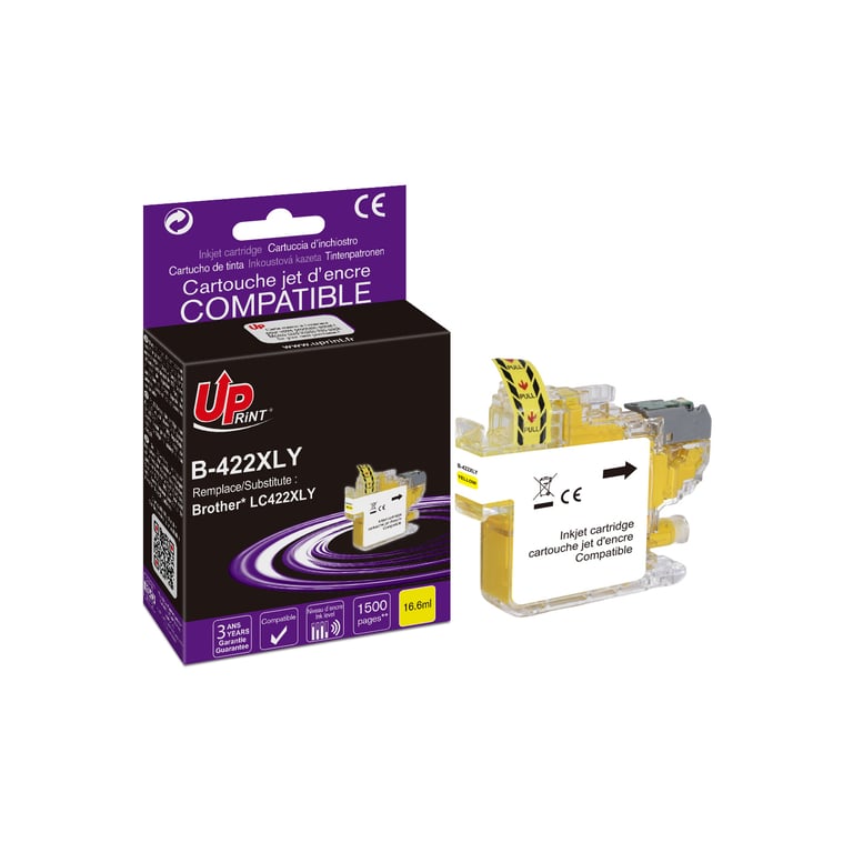 Cartouche encre UPrint compatible BROTHER LC 980LC jaune Neuf - vue 2