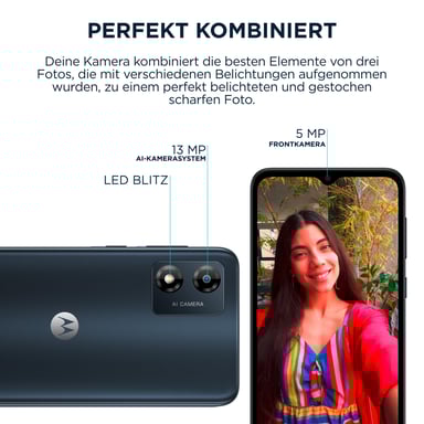 Moto E13 (4G) 128 Go, Noir, Débloqué