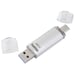 Unidad flash USB ''C-Laeta'', USB-C USB 3.1/USB 3.0, 128 GB, 40 MB/s, plata