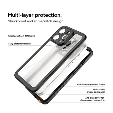 iPhone 16 Pro IP68 Ultra Rugged 360° Guscio anteriore e posteriore