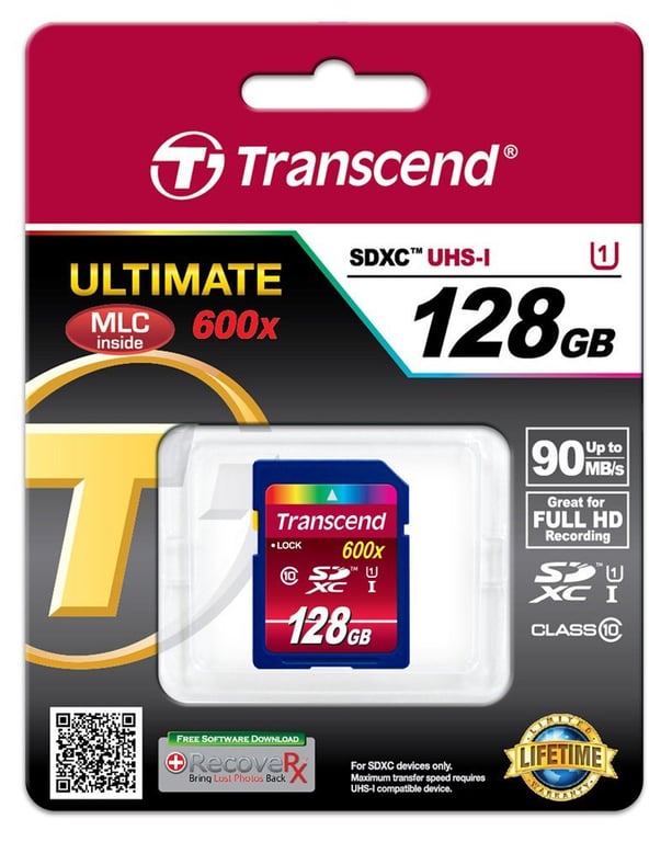 Transcend TS128GSDXC10U1 mémoire flash SDXC MLC Classe 10 Neuf