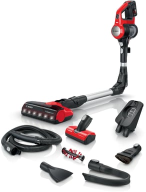 Bosch BCS711PET aspiradora de pie y escoba eléctrica Aspiradora escoba Batería Secar Sin bolsa 0,3 L Negro, Rojo 3 Ah