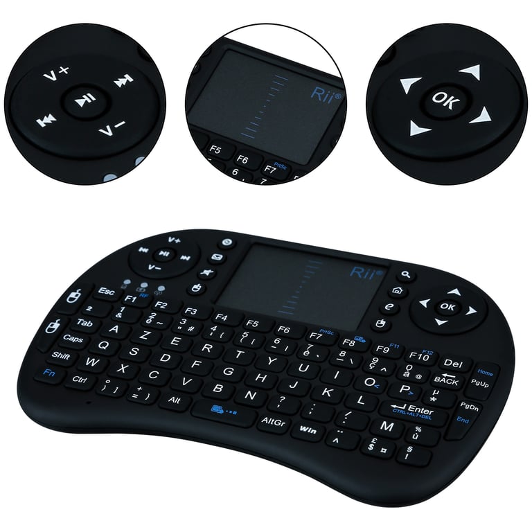 Mini clavier Bluetooth pour Smartphone & Tablette Sans Fil AZERTY  Rechargeable (NOIR)