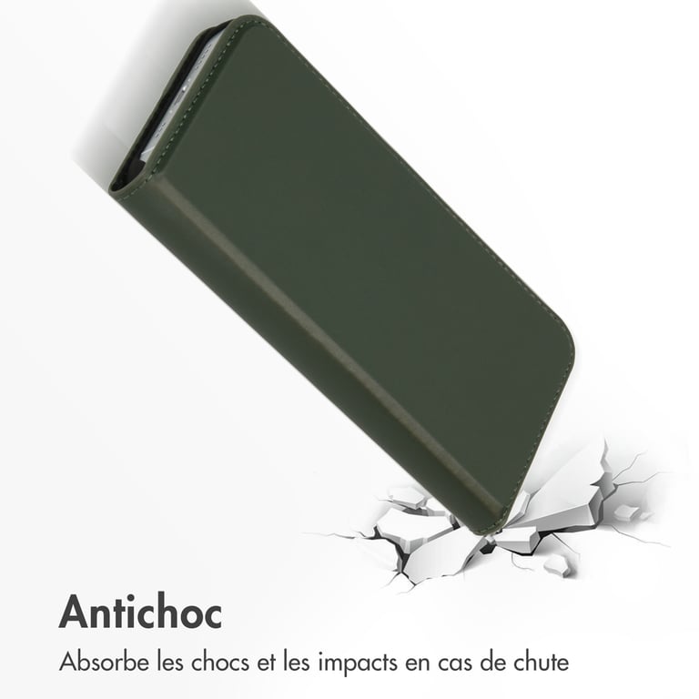 Accezz Étui de téléphone Slim Folio en cuir de qualité supérieure pour Apple iPhone 13 Pro - Vert