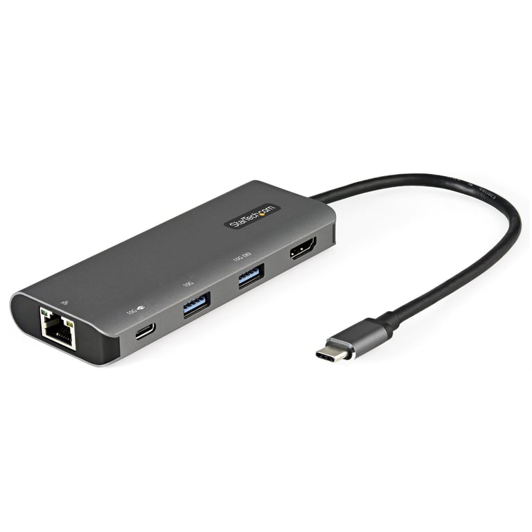 StarTech.com Adaptateur Multiport USB C Mini Dock USB Type C 10Gbps avec 4K 30Hz HDMI Power Delivery Passthrough Hub USB 3 Ports GbE Muti dock USB 3.13.2 Gen 2 Câble 25cm Neuf