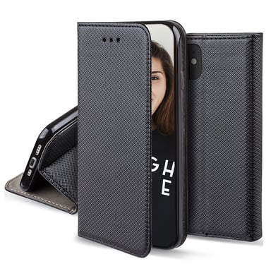 JAYM - Funda Folio Negra para Samsung Galaxy S22 - Cierre magnético - Función Cinema Stand - Almacenamiento de tarjetas incluido