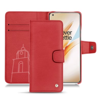 Housse cuir OnePlus 8 Pro -  - Rouge - Cuir lisse premium