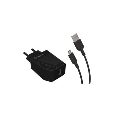 Muvit For Change Pack Chargeur Secteur 12W + Cable Micro Usb 1.2M Noir
