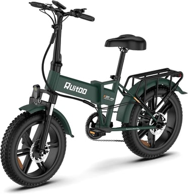Bici elettrica pieghevole Ruitoo E20PRO con batteria da 48 V 13 Ah, 7 velocità - Verde