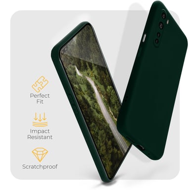 Moozy Minimalist Series Coque en silicone pour OnePlus Nord, Vert nuit – Finition mate fine et souple en TPU