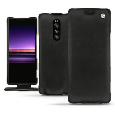 Housse cuir Sony Xperia 1 -  - Noir - Cuir lisse premium