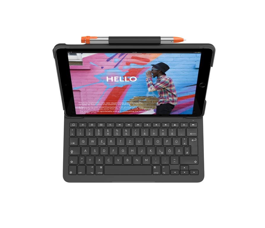 Logitech Slim Folio Clavier et étui sans fil Bluetooth QWERTZ Allemand pour Apple 10.2 inch iPad 7ème génération 8ème génération 9ème génération - vue 4