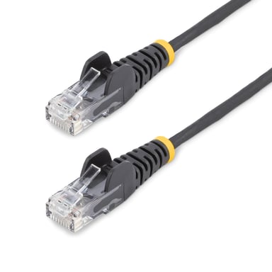 StarTech.com Câble Ethernet CAT6 Noir Fin de 10m, Sans Accroc, 100W PoE, UTP, LSZH, Fil de Cuivre Pur 28AWG, Cordon Patch Réseau RJ45 avec Serre-Câble, Contrôlé Fluke - Neuf