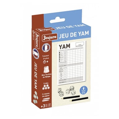 Jeu de Yam JeuJura avec Dés, Bloc de Feuilles et Crayons - Idéal pour Enfants