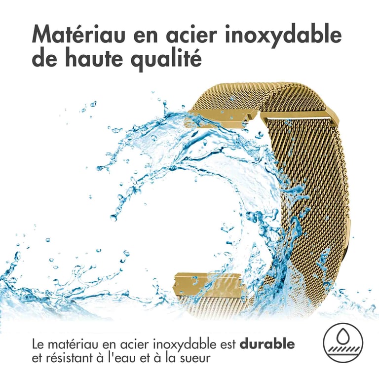 imoshion Bracelet magnétique milanais - Connexion universelle 22 mm - Taille S - Doré - Neuf