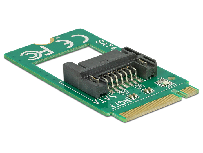 Delock Adaptateur M.2 Key B male > SATA 7 pin - Convertit linterface M.2 en interface SATA 6Gb/s