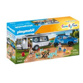 Jeux D'imitation Famille Avec Voiture Et Caravane Playmobil La Boite