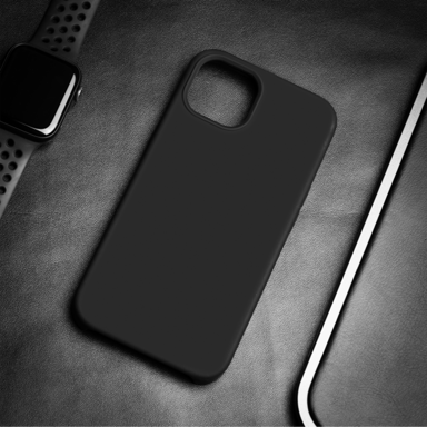Custodia in morbido gel di silicone per Apple iPhone 13, nero satinato