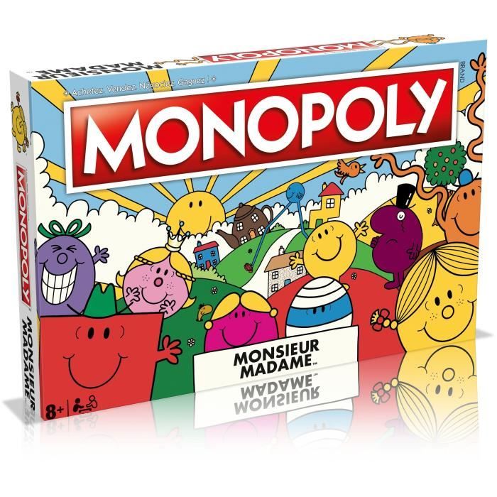 Monopoly Monsieur Madame - Jeu de société - WINNING MOVES - Monopoly mettant en vedette les personnages de Monsieur Madame. - Neuf