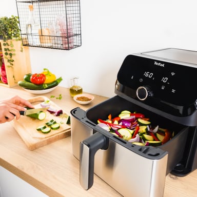 Tefal Easy Fry Mega EY855D10 friteuse Unique 7,5 L Autonome 2020 W Friteuse d'air chaud Noir, Acier inoxydable