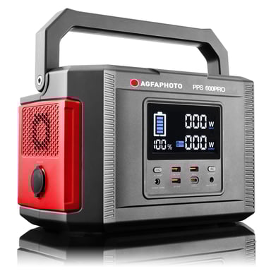AgfaPhoto Power Station PS600PRO - Station d'Alimentation Portable 626Wh 230V/50Hz Version 8 Type F / DE