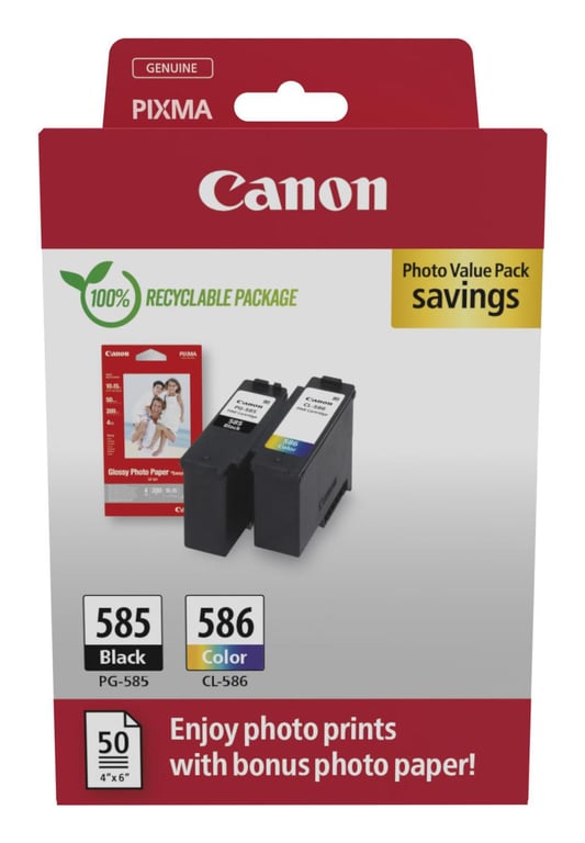 PG-585+CL586 + 10x15 cm Fotopapier 50 Blatt - Neuf