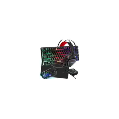 Amstrad Pack Pro Gamer Legends 6 pièces: Clavier, Souris, Tapis, Casque, convertisseur Compatible PC/PS4/Xbox One/Switch/PC