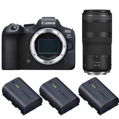Appareil photo hybride Canon EOS R6 Mark II + RF 100-400mm f/5.6-8 IS USM + 3 Canon LP-E6NH + Ebook ''20 astuces pour des images qui claquent''