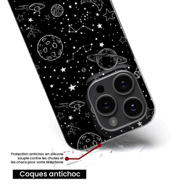 Funda de silicona - Compatible con Samsung Galaxy M55 5G - diseño galaxy draw