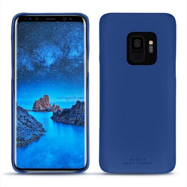 Coque cuir Samsung Galaxy S9 - Coque arrière - Bleu - Simili cuir